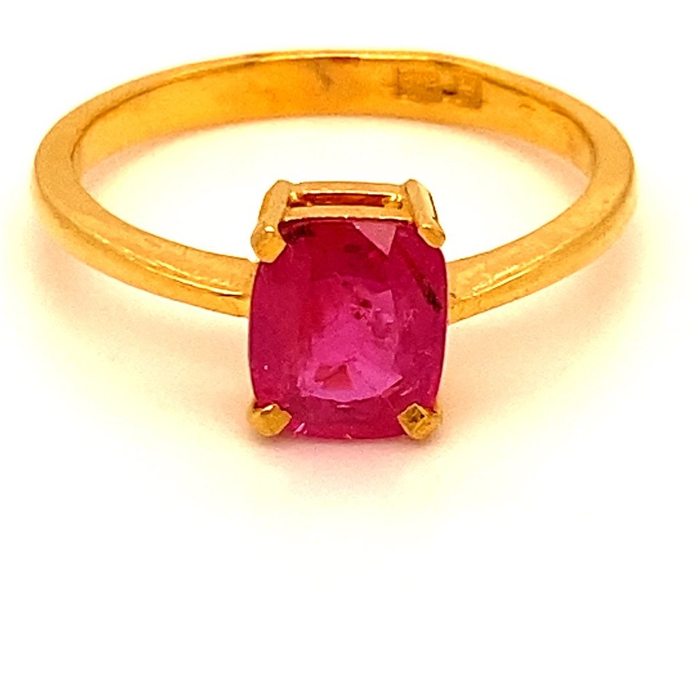 Burmese Ruby 1.92ct Solid 22K Yellow Gold Ring
